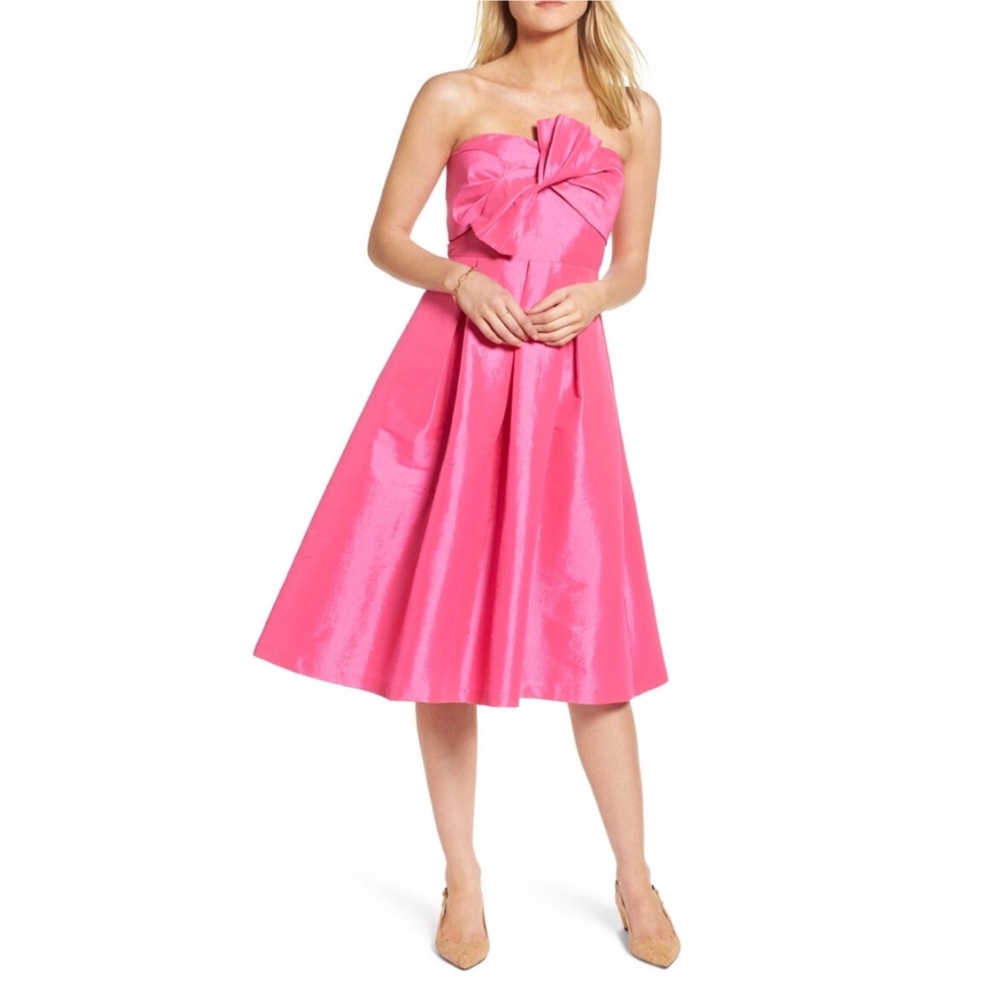 1901 Bow Bodice Strapless Midi Dress Size 10 Beautiful for prom!